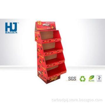 Red Sandwich Biscuit Cardboard POP Up Display Stand With 4